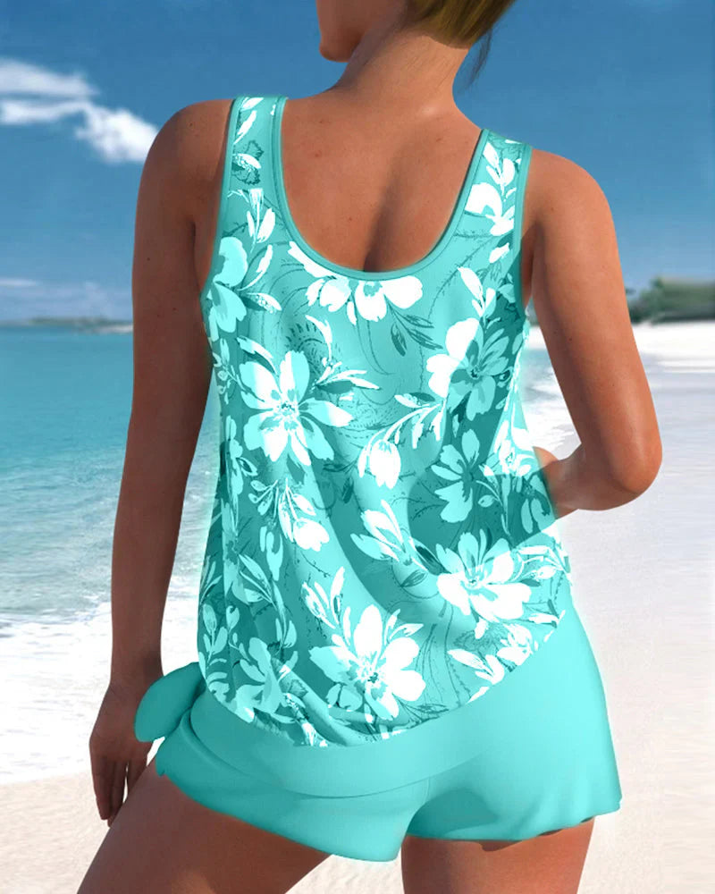 Women's Sleeveless Summer Tankini Set | Two Piece