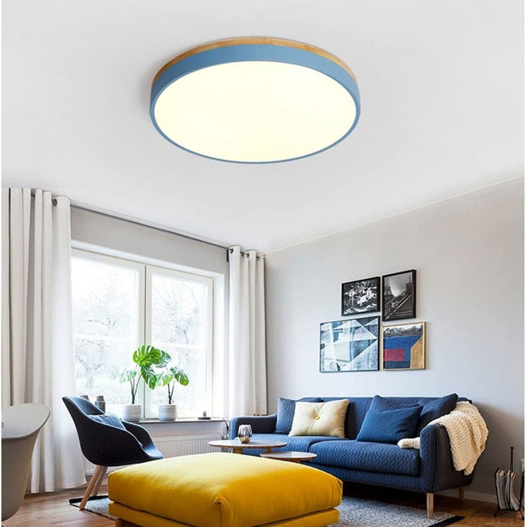 Flush-Mount Natural Disc Ceiling Light