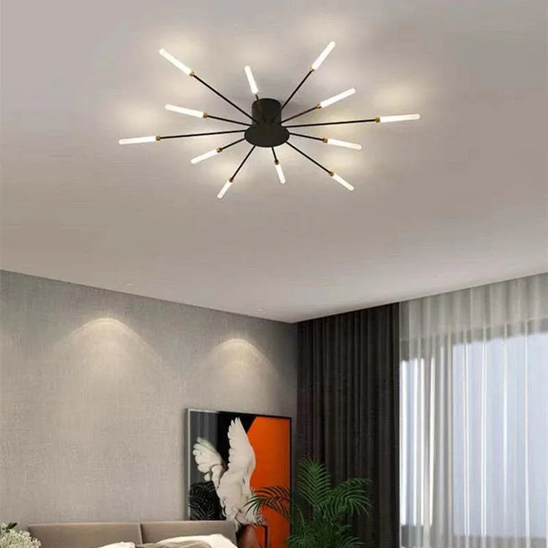 Modern Firework-Inspired Flush Mount Ceiling Light