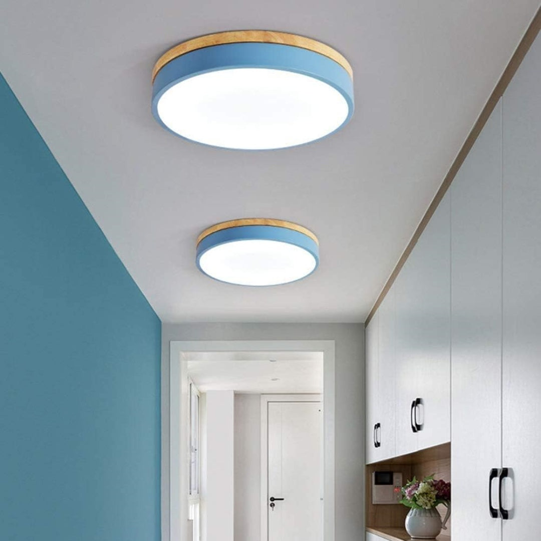 Flush-Mount Natural Disc Ceiling Light