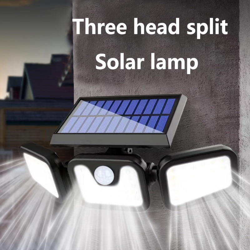 LED Solar Security Lights: 74 LED Wall-mounted Outdoor Light with Motion Detection for Garden
