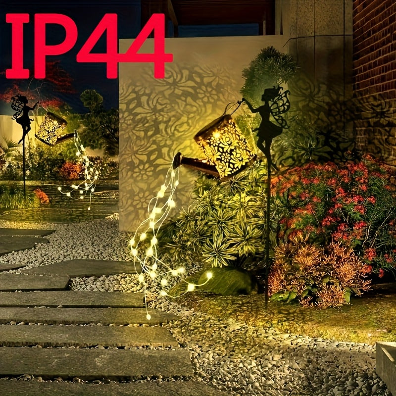 Solar Watering Can Fairy Light – Angel Design, Waterfall String & Auto Sensor