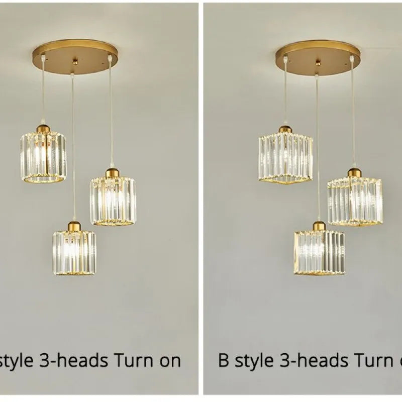 Elegant Multi-Glass Cylinder Pendant Light