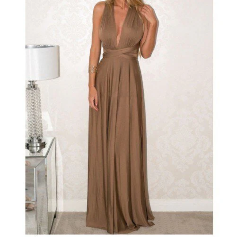 Women's Flowing Halter Wedding Guest Dress | Maxi