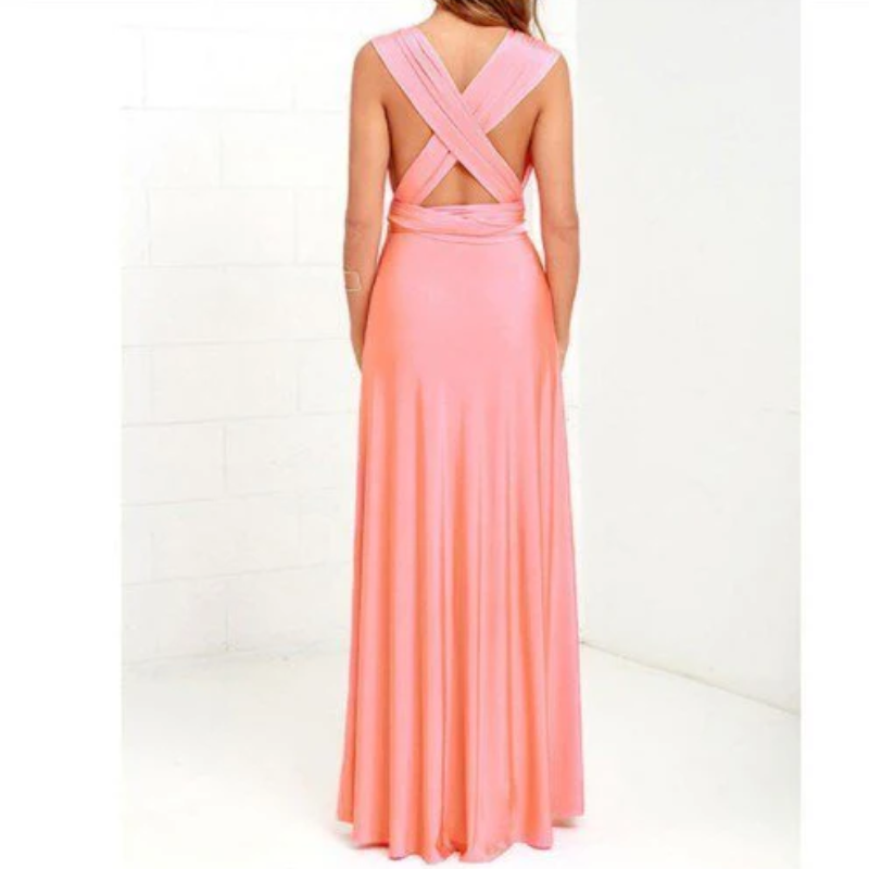 Women's Flowing Halter Wedding Guest Dress | Maxi