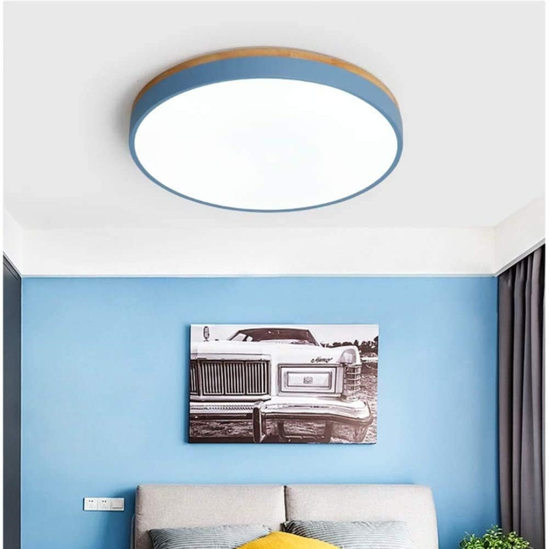 Flush-Mount Natural Disc Ceiling Light