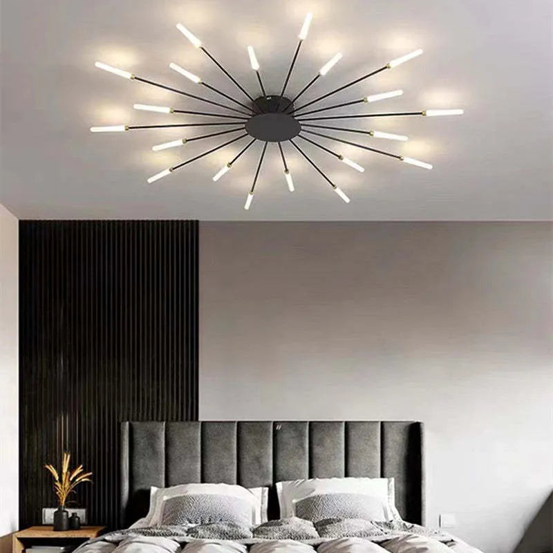Modern Firework-Inspired Flush Mount Ceiling Light