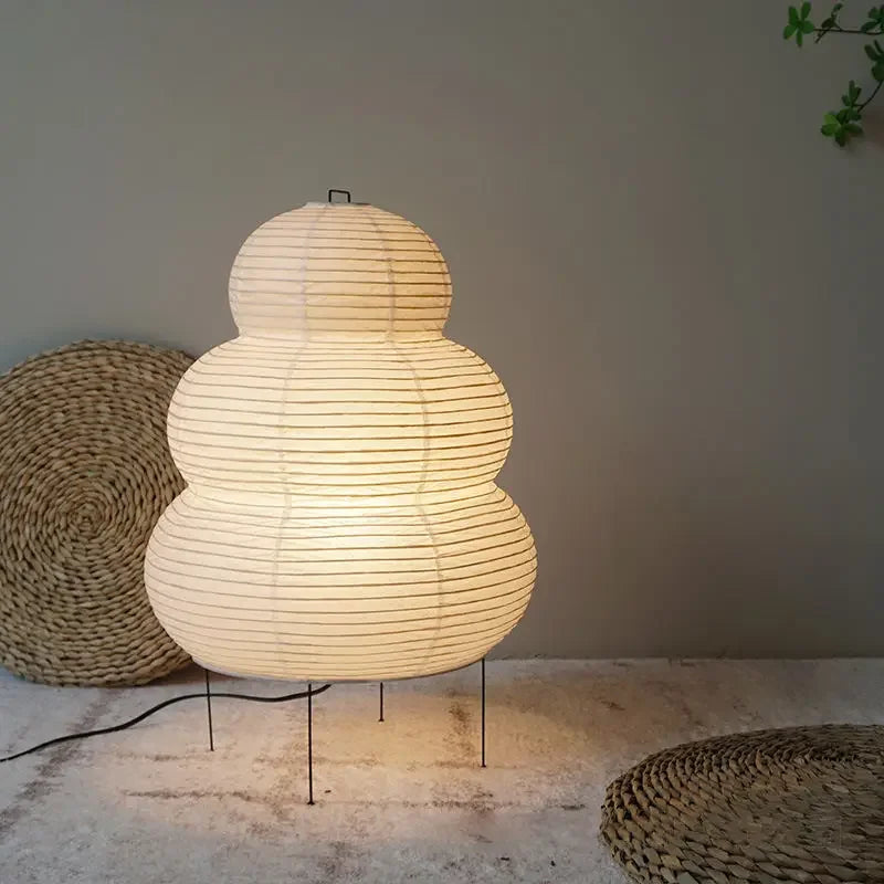 Japanese Paper Table Lamp in Retro Style, Traditional Lampshade Lighting for Bedroom and Living Room