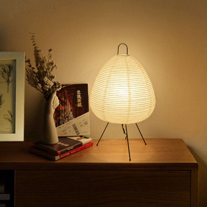Japanese Paper Table Lamp in Retro Style, Traditional Lampshade Lighting for Bedroom and Living Room