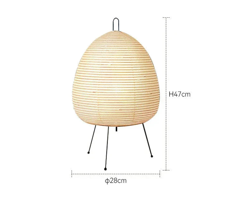 Japanese Paper Table Lamp in Retro Style, Traditional Lampshade Lighting for Bedroom and Living Room