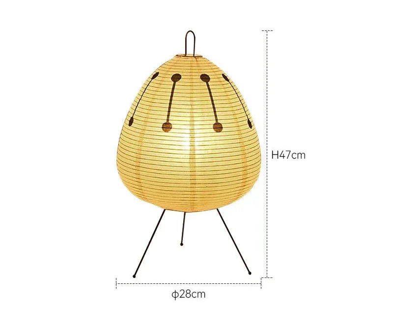 Japanese Paper Table Lamp in Retro Style, Traditional Lampshade Lighting for Bedroom and Living Room
