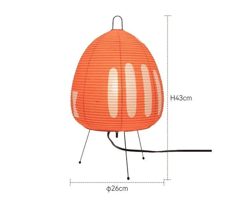Japanese Paper Table Lamp in Retro Style, Traditional Lampshade Lighting for Bedroom and Living Room