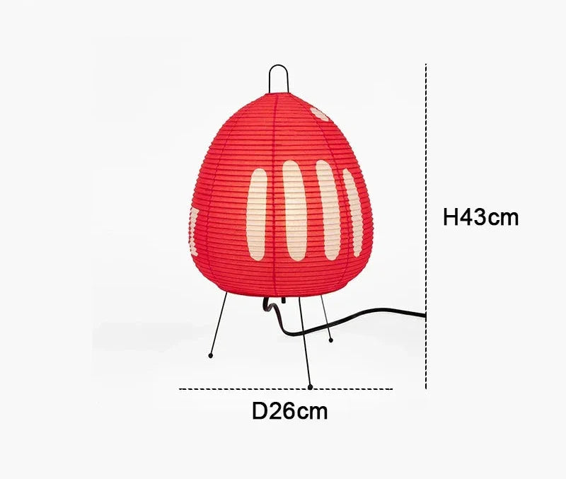 Japanese Paper Table Lamp in Retro Style, Traditional Lampshade Lighting for Bedroom and Living Room