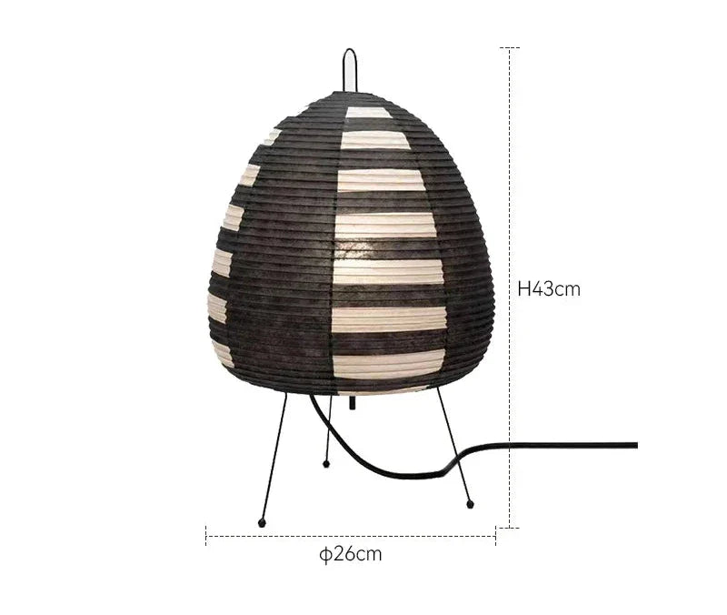 Japanese Paper Table Lamp in Retro Style, Traditional Lampshade Lighting for Bedroom and Living Room