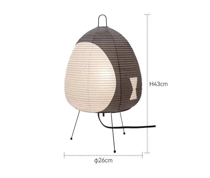 Japanese Paper Table Lamp in Retro Style, Traditional Lampshade Lighting for Bedroom and Living Room