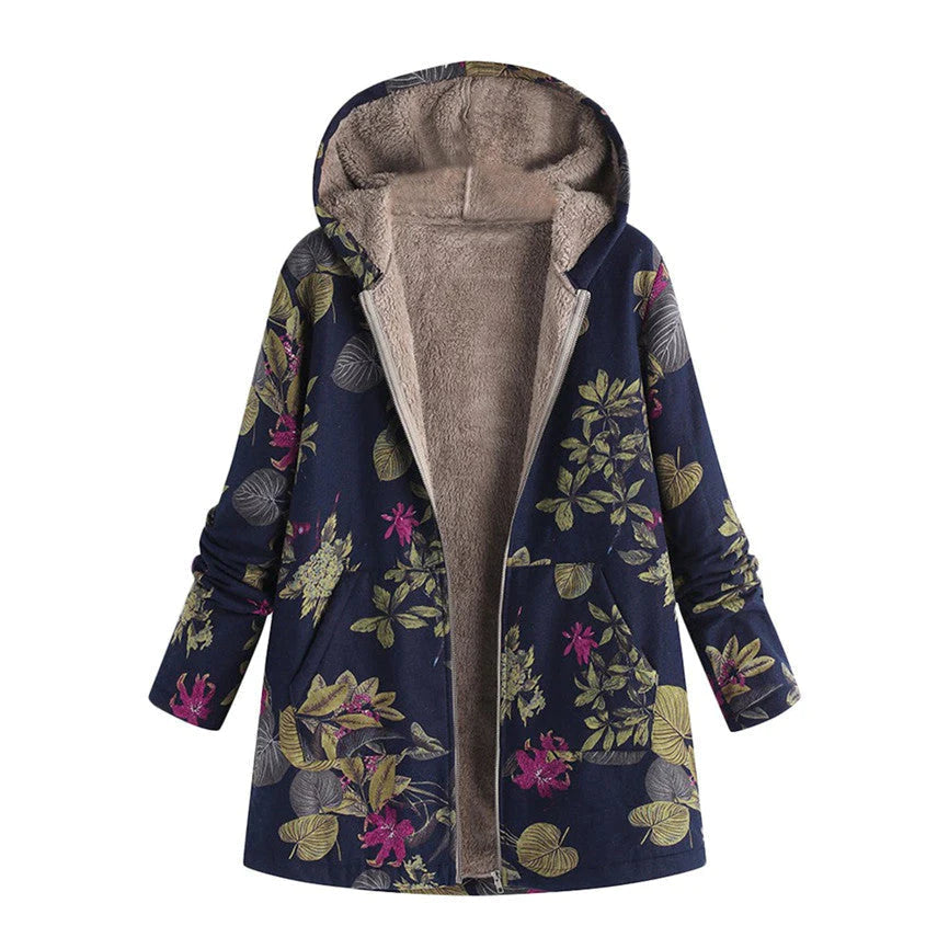 Women's Printed Winter Coat | Hooded