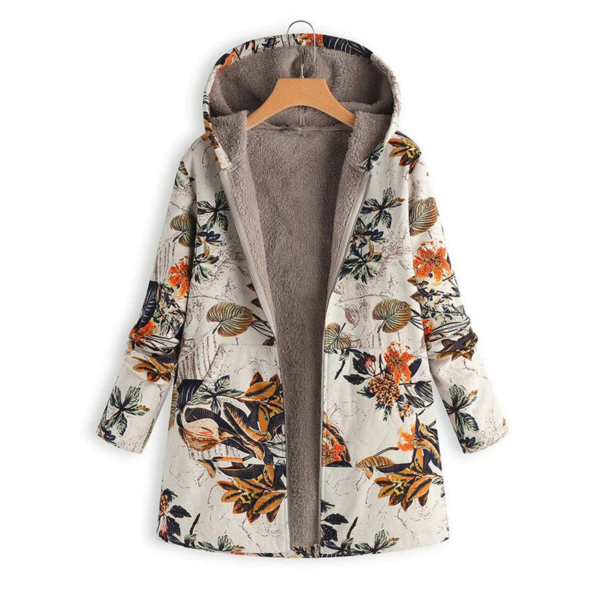 Women's Printed Winter Coat | Hooded