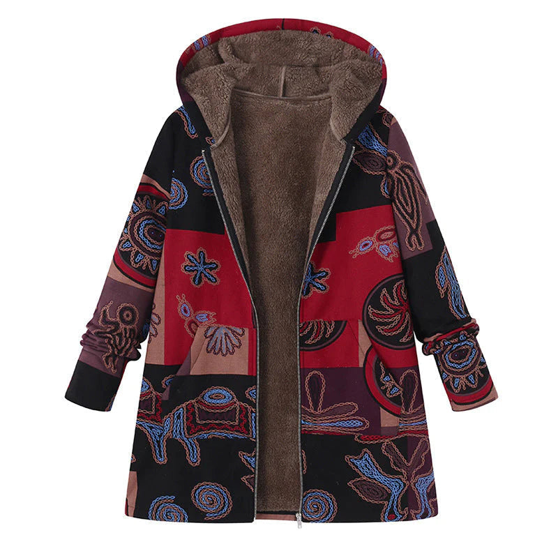 Women's Printed Winter Coat | Hooded