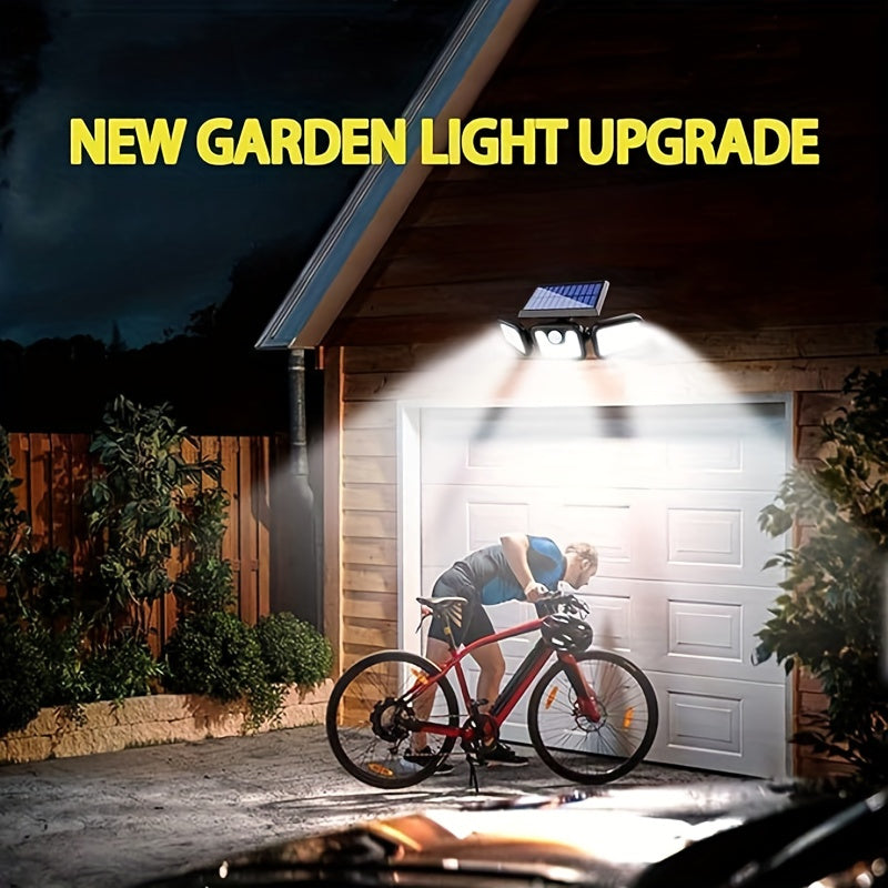 LED Solar Security Lights: 74 LED Wall-mounted Outdoor Light with Motion Detection for Garden