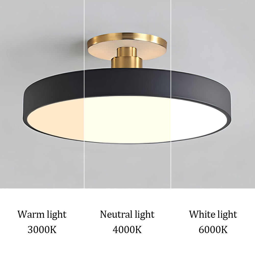 Minimalist Semi-Flush Mount Ring LED Ceiling Fixture