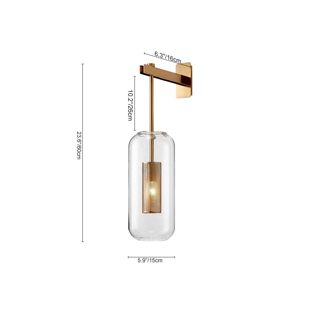Single-Light Glass Column Wall Lamp