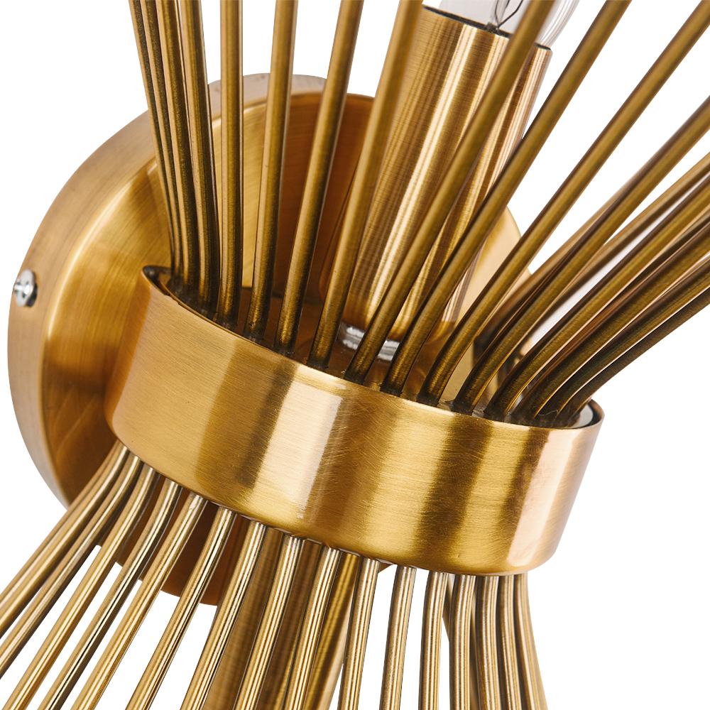 Vintage-Inspired Gold Burst Wall Lamp