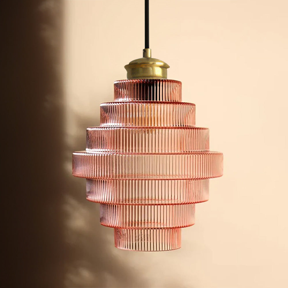 Vintage Fluted Glass Pendant Lights