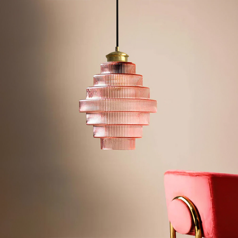 Vintage Fluted Glass Pendant Lights
