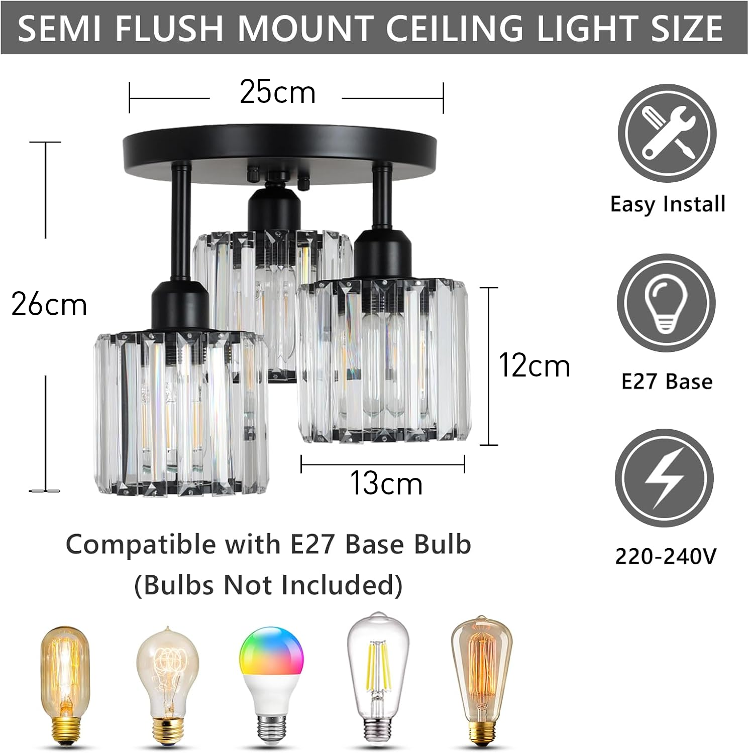 Elegant Prism Flush Mount Ceiling Light