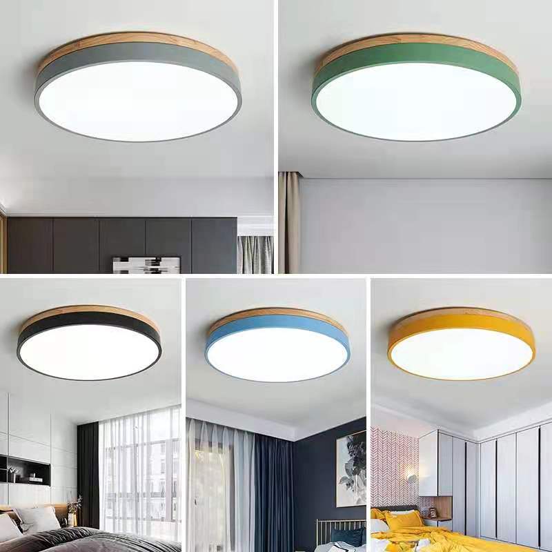 Flush-Mount Natural Disc Ceiling Light
