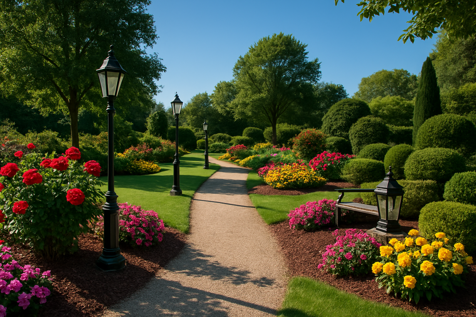 make it realistic, daytime and just add a few garden lamps