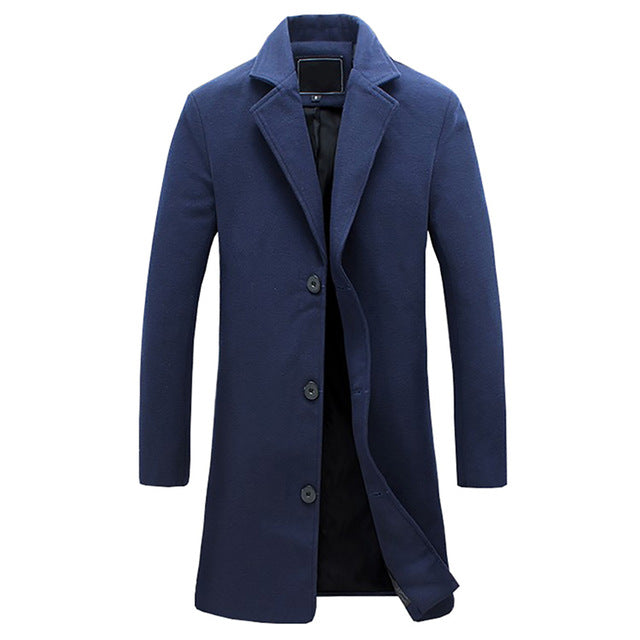 Men's Winter Trench Coat | Long