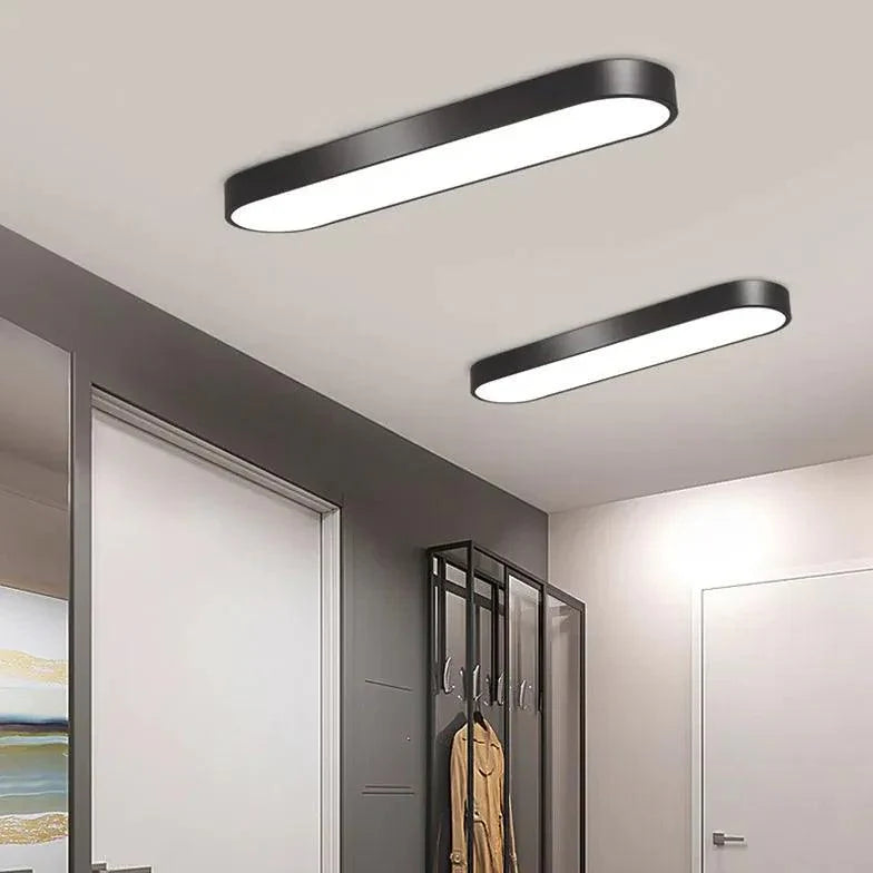 Sleek Long Oval Monochrome LED Ceiling Lamp for Modern Interiors