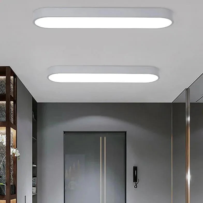 Sleek Long Oval Monochrome LED Ceiling Lamp for Modern Interiors