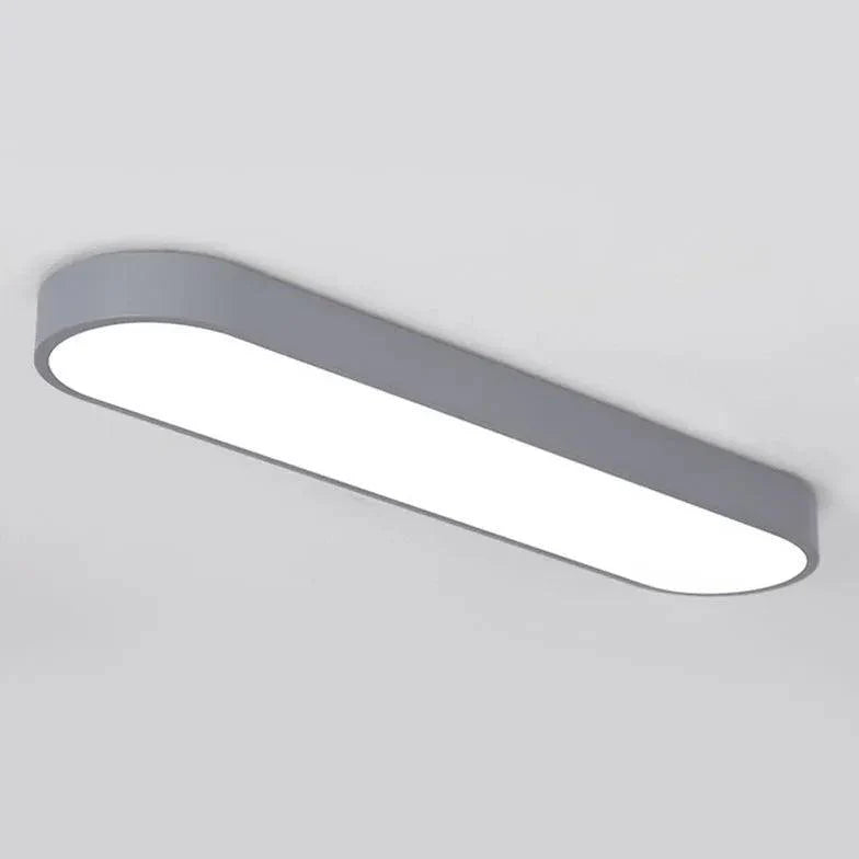 Sleek Long Oval Monochrome LED Ceiling Lamp for Modern Interiors