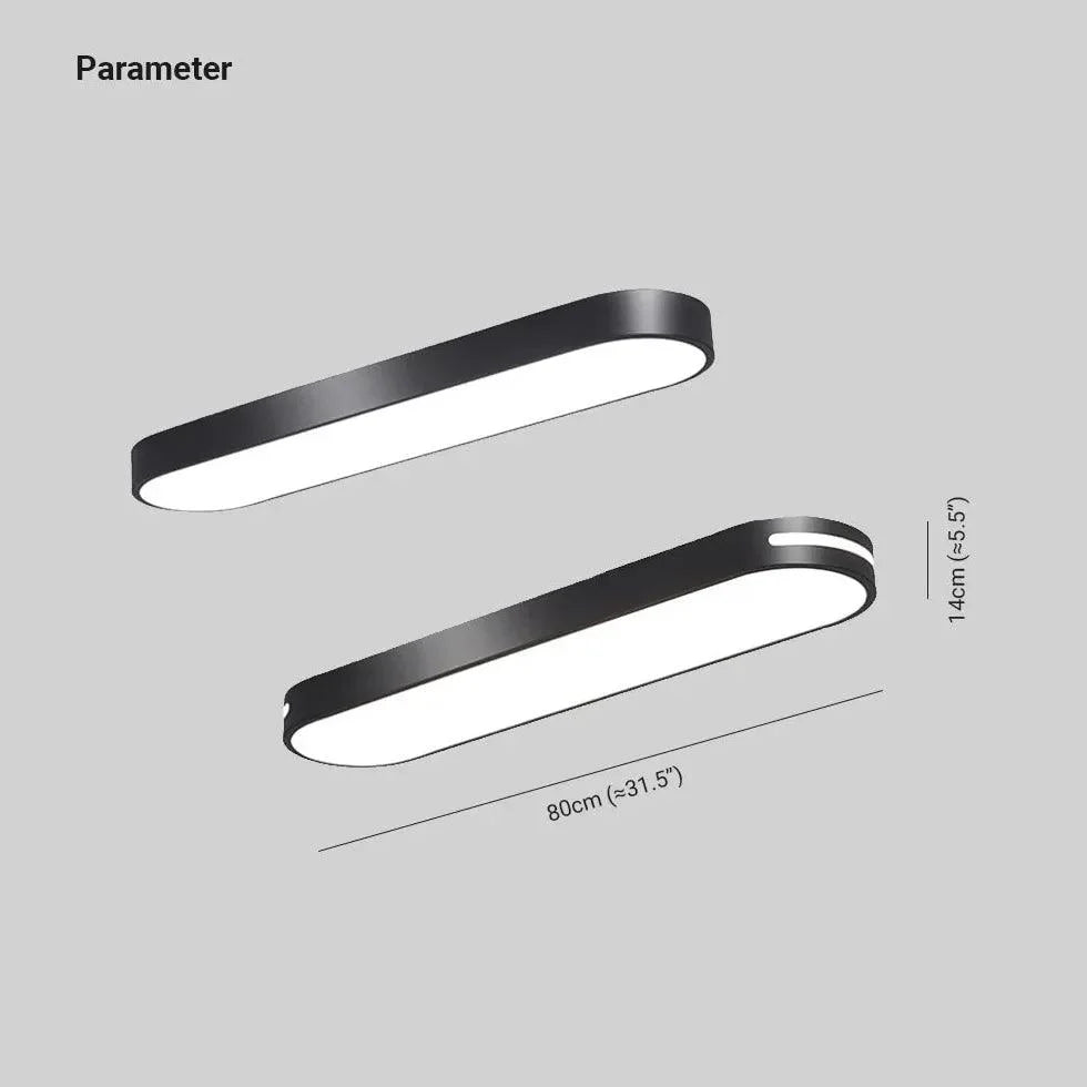 Sleek Long Oval Monochrome LED Ceiling Lamp for Modern Interiors