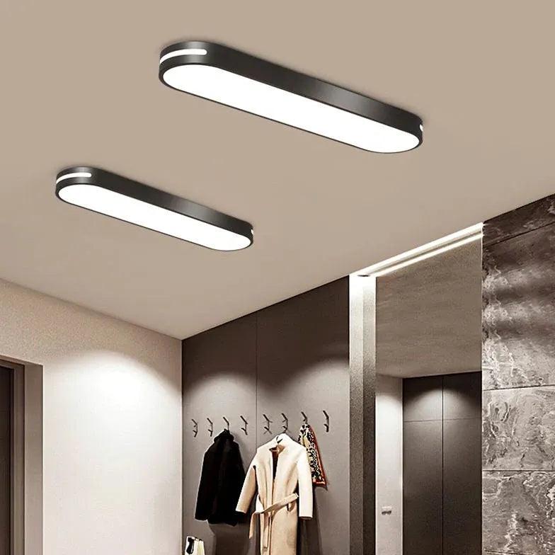 Sleek Long Oval Monochrome LED Ceiling Lamp for Modern Interiors