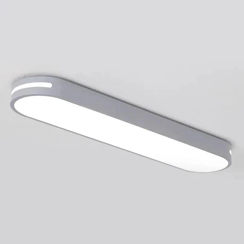 Sleek Long Oval Monochrome LED Ceiling Lamp for Modern Interiors