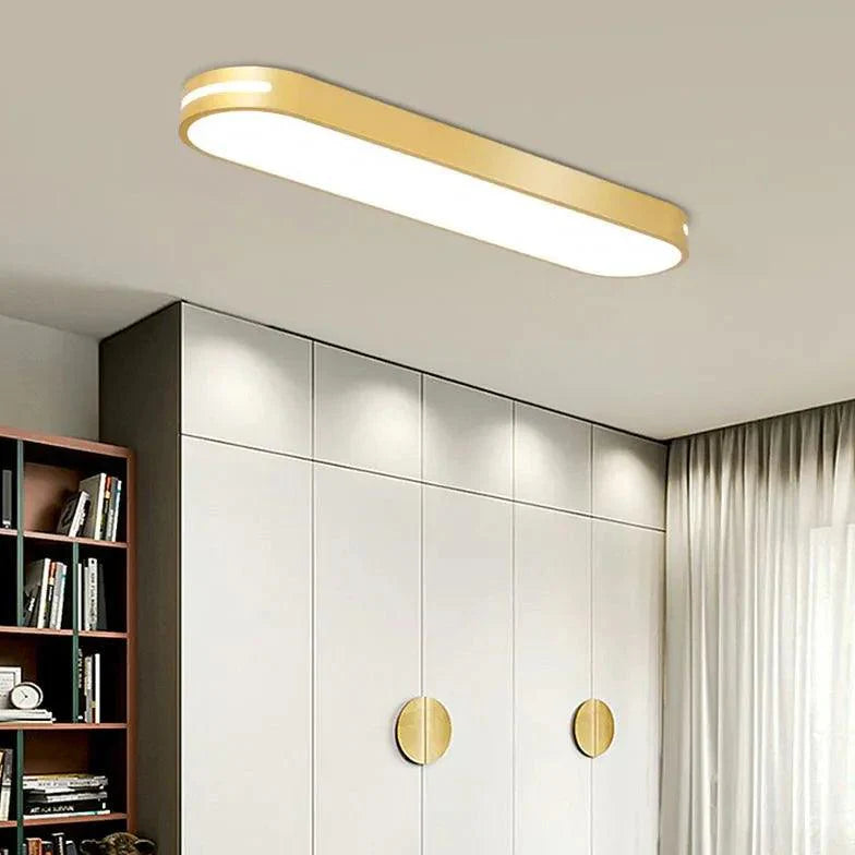 Sleek Long Oval Monochrome LED Ceiling Lamp for Modern Interiors