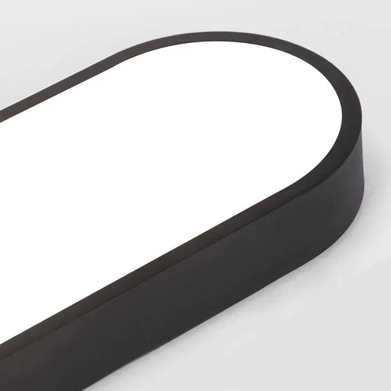 Sleek Long Oval Monochrome LED Ceiling Lamp for Modern Interiors