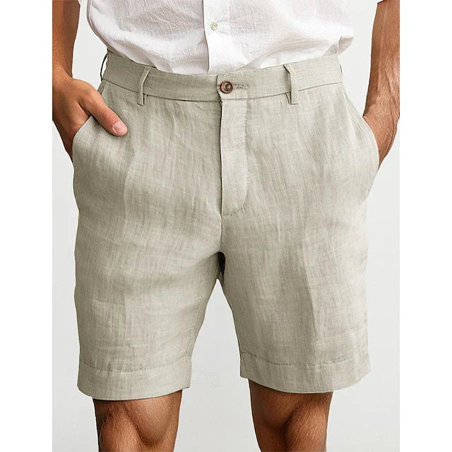 Men's Casual Mid Waist Classic Fit Chino Shorts | Summer