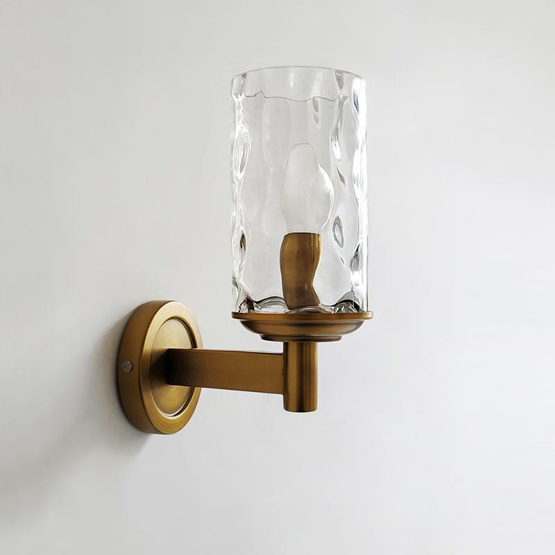 Single Arm Clear Glow Glass Wall Light