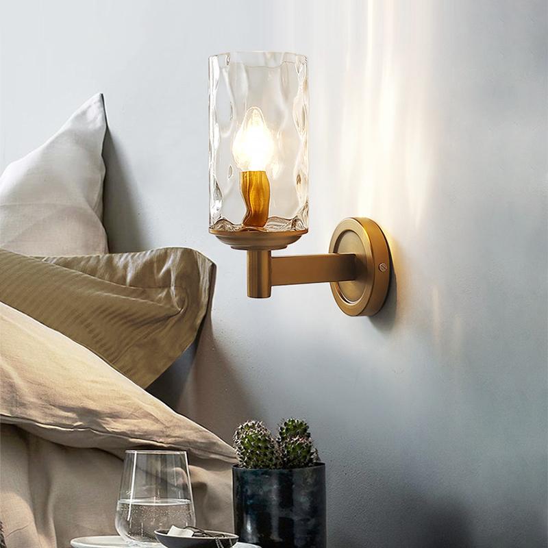 Single Arm Clear Glow Glass Wall Light