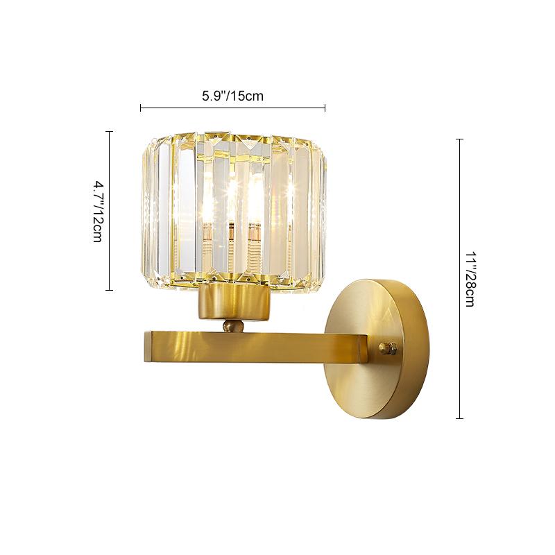 Single Bulb Crystal Prism Wall Light