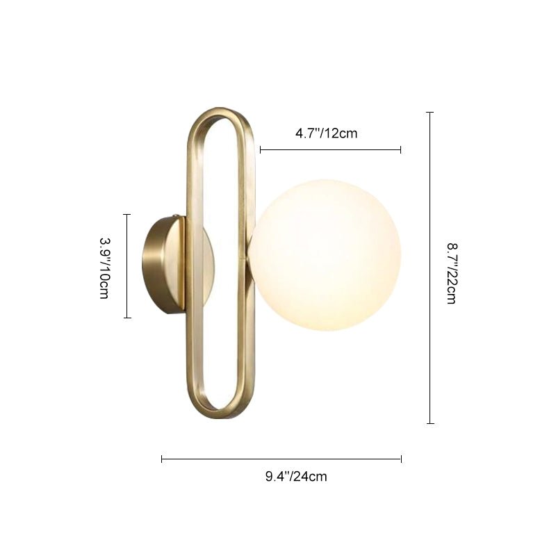Modern Single-Bulb Glass Bowl Wall Light