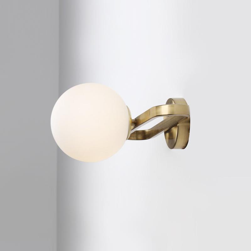Modern Single-Bulb Glass Bowl Wall Light