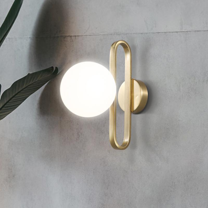 Modern Single-Bulb Glass Bowl Wall Light