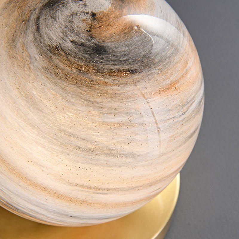 Sculpted Globe Lamp with Marble Vein Glass