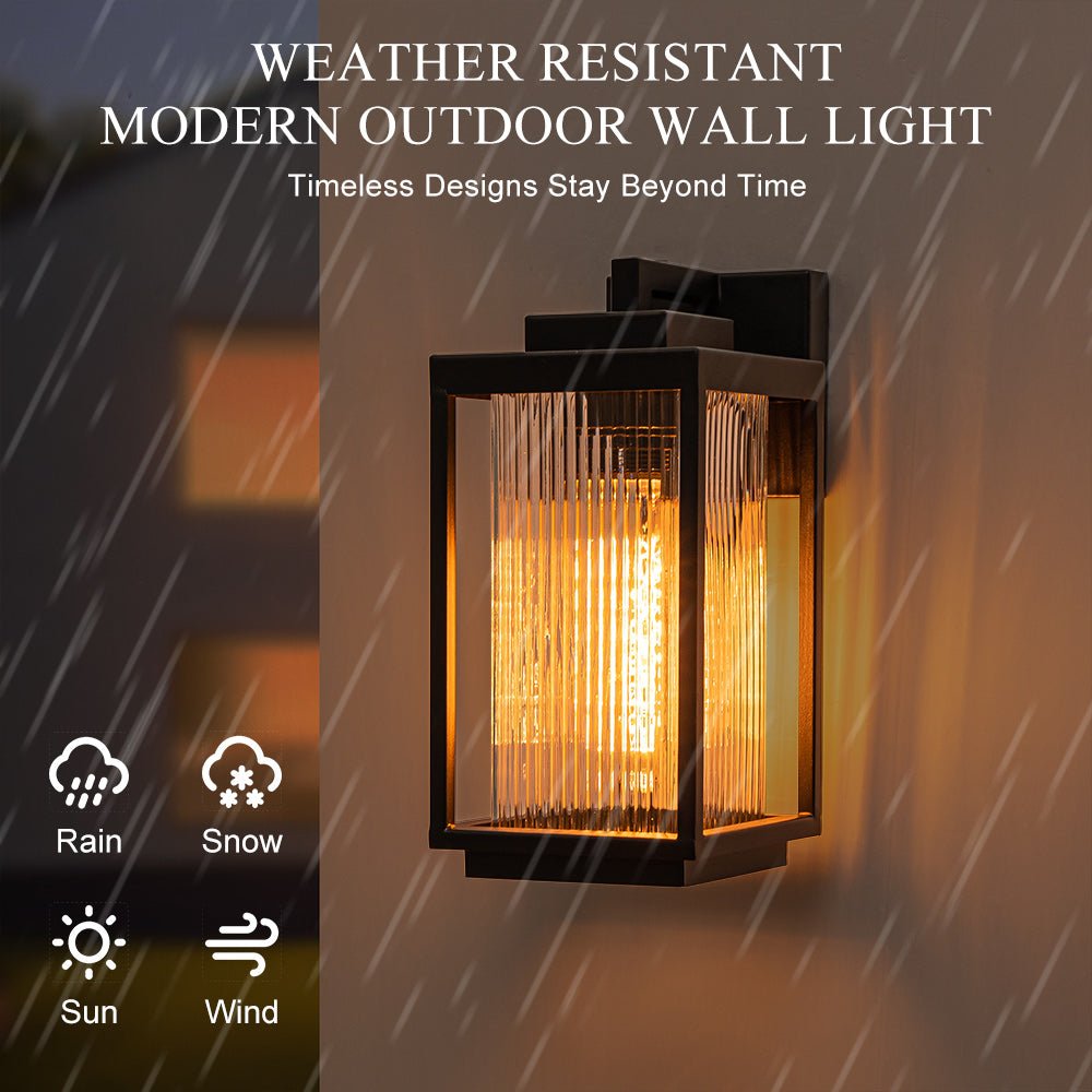 Outdoor Striped Glass Lantern