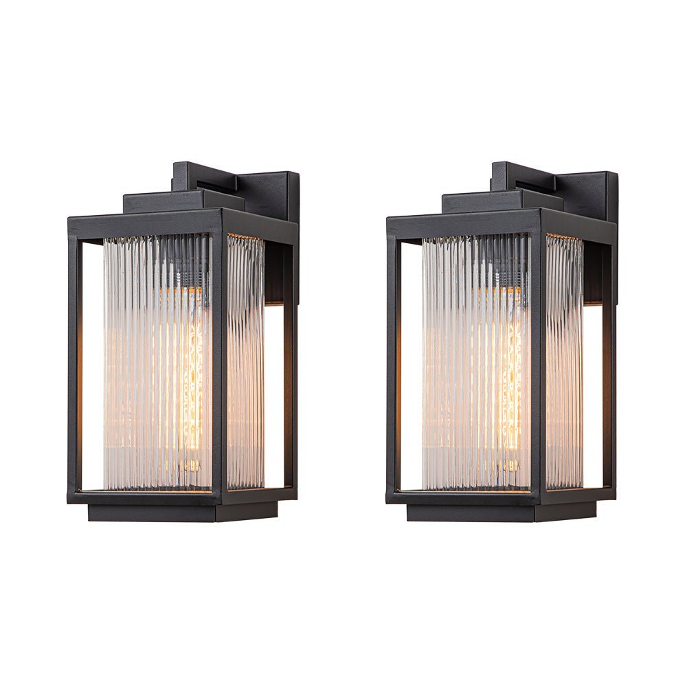 Outdoor Striped Glass Lantern